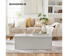 SONGMICS sulankstomas suoliukas su daiktadėže 120 l, 110 x 38 x 38 cm, LSF75WT