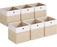 SONGMICS sulankstomos laikymo dėžės kubinėms lentynoms, 6 vnt., 33 x 33 x 33 cm, 777RFB433LF02