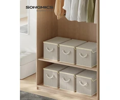 SONGMICS sulankstomos laikymo dėžės su dangčiu, 3 vnt., 23 l, RFB013LZ01