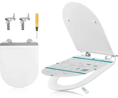 SONGMICS trumpa D formos klozeto sėdynė su lėto nusileidimo mechanizmu, 43,1 x 36 cm, BTL104WZ01