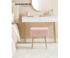 SONGMICS tualetinio staliuko pufas su daiktadėže 10.3 L, 40 x 30 x 50 cm, LOM505SZ02