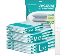 SONGMICS vakuuminių maišų rinkinys drabužiams su rankine pompa, 8 vnt., LVB104W101