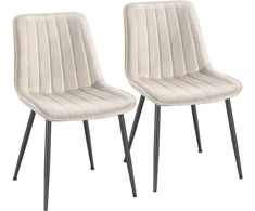 SONGMICS valgomojo kėdės, 2 vnt., aksominės, plieninės kojelės, LDC090LH01