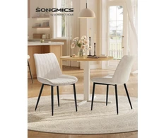 SONGMICS valgomojo kėdės, 2 vnt., aksominės, plieninės kojelės, LDC090LH01