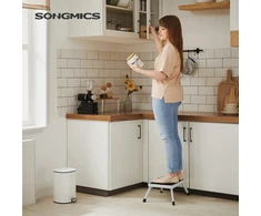 SONGMICS viena pakopa sulankstomas plieno laiptelis, neslystantis, apkrova iki 150 kg, GSL01WT