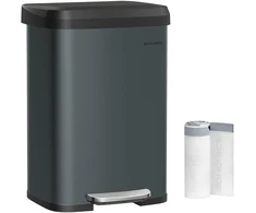 SONGMICS virtuvinė šiukšliadėžė su pedalu, 50 l, su dangčiu ir anglies filtru
