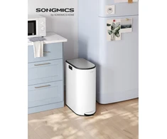 SONGMICS virtuvinė šiukšliadėžė su pedalu, 2 skyriai, 30 l ir 20 l, B0CMTW4HX1
