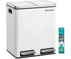 SONGMICS virtuvinė šiukšliadėžė su pedalu, 2 skyriai po 15 l, B08571RVGK