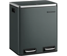 SONGMICS virtuvinė šiukšliadėžė su pedalu, 2 skyriai po 15 l, B07XMNL9XN