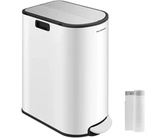SONGMICS virtuvinė šiukšliadėžė su pedalu, 2 skyriai, 30 l ir 20 l, B0CMTW4HX1
