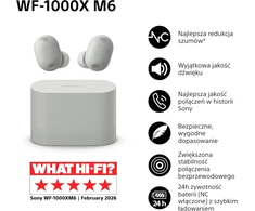 Sony belaidės ausinės su aktyvia triukšmo slopinimo funkcija, Bluetooth, Hi-Res Audio, WF-1000XM6