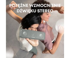 Soundcore nešiojama Bluetooth kolonėlė, stereo garsas, 16 W, 24 h veikimas, IPX7, pilka, A3117