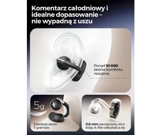 SOUNDPEATS atviros belaidės ausinės su spaustuku Bluetooth 5.4, LDAC, Dolby Audio Clip1
