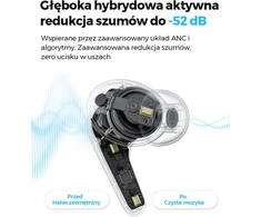 SoundPEATS belaidės ausinės su Bluetooth 6.0, ANC iki 52 dB, 12 mm garsiakalbiais, Hi-Res Audio, C30