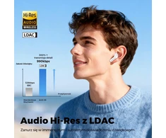 SOUNDPEATS pusiau į ausis įdedamos Bluetooth 6.0 ausinės su LDAC ir Hi-Res Air6 HS