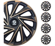 Sparco automobilio ratų gaubtai Varese 16 colių auksinės ir juodos spalvos SPC1680GDBK