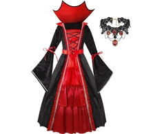 Spooktacular Creations mergaičių gotikinis vampyro kostiumas juodas L 10–12 m. 21220-L