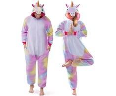 Spooktacular Creations suaugusiųjų vienaragio pliušinė pižama su gobtuvu XL IF-S81T-VHIT