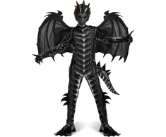 Spooktacular Creations vaikiškas juodo drakono kostiumas su sparnais ir kauke 60816