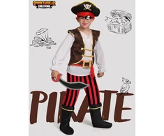 Spooktacular Creations vaikiškas pirato kostiumas berniukams, poliesterinis, M, 026404726766