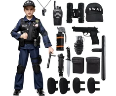 Spooktacular Creations vaikiškas SWAT policininko kostiumas, mėlynas, 8–10 metų, 20434-M