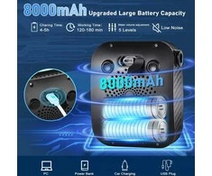 Spopal nešiojamas dušas stovyklavimui su 8000 mAh baterija, LED ekranu ir 2 m žarna, DEBCS3