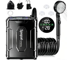 Spopal nešiojamas dušo komplektas, 13000 mAh akumuliatorius, IPX8, skaitmeninis ekranas, SPBDEBCS5-US
