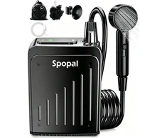 Spopal nešiojamas kempingo dušas, IPX8 atsparumas vandeniui, USB-C įkrovimas, 2 m žarna, 5000 mAh akumuliatorius, SPBDEBCS4-US