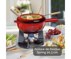 Spring ketaus fondiu rinkinys su 8 šakutėmis, 20 cm, raudonas, KP2892566020