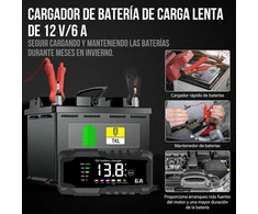 SQUADO išmanus akumuliatorių įkroviklis automobiliams ir motociklams 6/12 V 2 A LCD 1