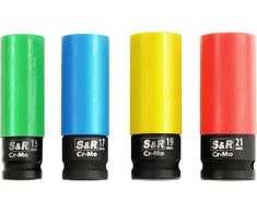 S&amp;R smūginių veržliarakčių galvučių rinkinys 1/2 col., 15–21 mm, 465.411.004