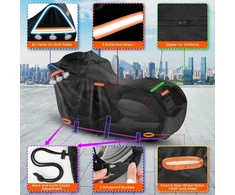 SRIMMIT motociklo uždangalas 420D, atsparus vandeniui ir UV, 2,44 x 1,1 x 1,4 m, HLCZ-2XL
