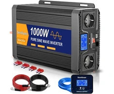 Starkbaer grynos sinusinės bangos įtampos keitiklis 12 V į 230 V 1000 W EU1000W12V