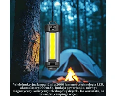 Steinborg daugiafunkcis LED žibintas 2000 lm, 6000 mAh, teleskopinis stovas SB-8200