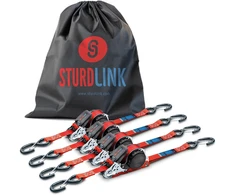 Sturdlink automatiniai įtempimo diržai su S kabliais, 5 m x 25 mm, 350 kg, rinkinys 4 vnt.