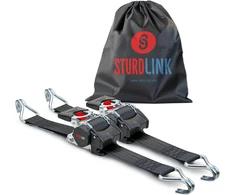 Sturdlink automatiškai susivyniojanti krovinių tvirtinimo juosta, 3 m, 50 mm pločio, 1500 kg, su plieniniais kabliais