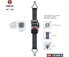 Sturdlink automatiškai susivyniojanti krovinių tvirtinimo juosta, 3 m, 50 mm pločio, 1500 kg, su plieniniais kabliais