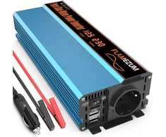 SUDOKEJI automobilinis įtampos keitiklis 12 V į 230 V, 1000 W, gryna sinusoidė FLAMEZUM