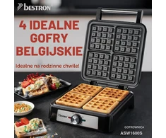 Sumuštinių keptuvas Bestron belgiška vaflinė 1600 W, 4 vafliams, ASW1600S