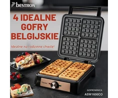 Sumuštinių keptuvas Bestron belgiškų vaflių keptuvė 1600 W, 4 vafliams, reguliuojamas termostatas ASW1600CO