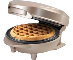 Sumuštinių keptuvas Bestron mini vaflinė 550 W, 10 cm, neprideganti danga, šviesiai smėlinė, AMW500SAT