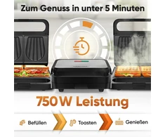 Sumuštinių keptuvas Profi Cook ProfiCook sumuštinių keptuvė 750 W su kriauklės formos plokštėmis PC ST 1297