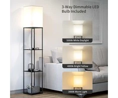 SUNMORY pastatoma LED grindų lempa, 60 W, E27, 3 spalvų temperatūros, juoda, 160 cm