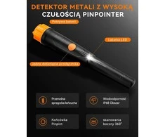 SUNPOW metalo detektorius Pinpointer, IP68 atsparus vandeniui, 360° aptikimas, OTMD01