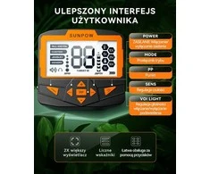SUNPOW metalo detektorius su LCD ekranu, IP68 atsparumu, teleskopiniu reguliavimu, OTMD09