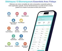 Svarstyklės Healthkeep išmani kūno analizės svarstyklė LED, 13 matavimo tipų, baltos spalvos, FG263LB