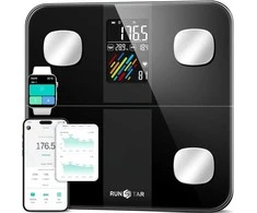 Virtuvinės svarstyklės RunStar 4E SmartView Body Scale, juodas (FG2019LB)