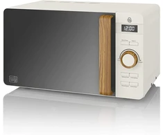 Swan mikrobangų krosnelė 20 l, 6 galios lygiai, 800 W, timeris, matinis baltas, SM22036WHTNEU