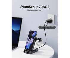 SwanScout belaidė 3 įrenginių įkrovimo stotelė 18 W Pixel Watch ir Fitbit 708G2