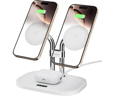 SwanScout belaidė magnetinė įkrovimo stotelė dviem iPhone ir AirPods, 10 W, 706M S10027